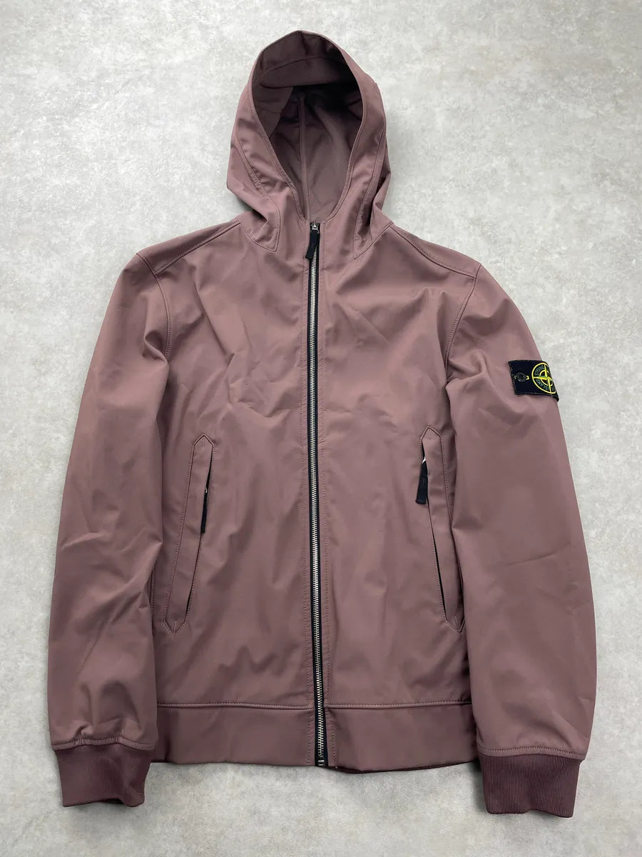 Stone Island Mauve Softshell Hooded Light Jacket mVEOFPTH 0
