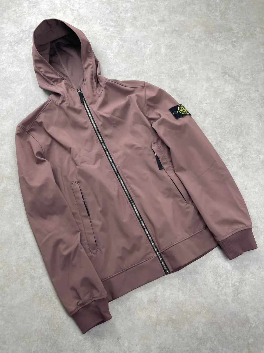 Stone Island Mauve Softshell Hooded Light Jacket mVEOFPTH 4