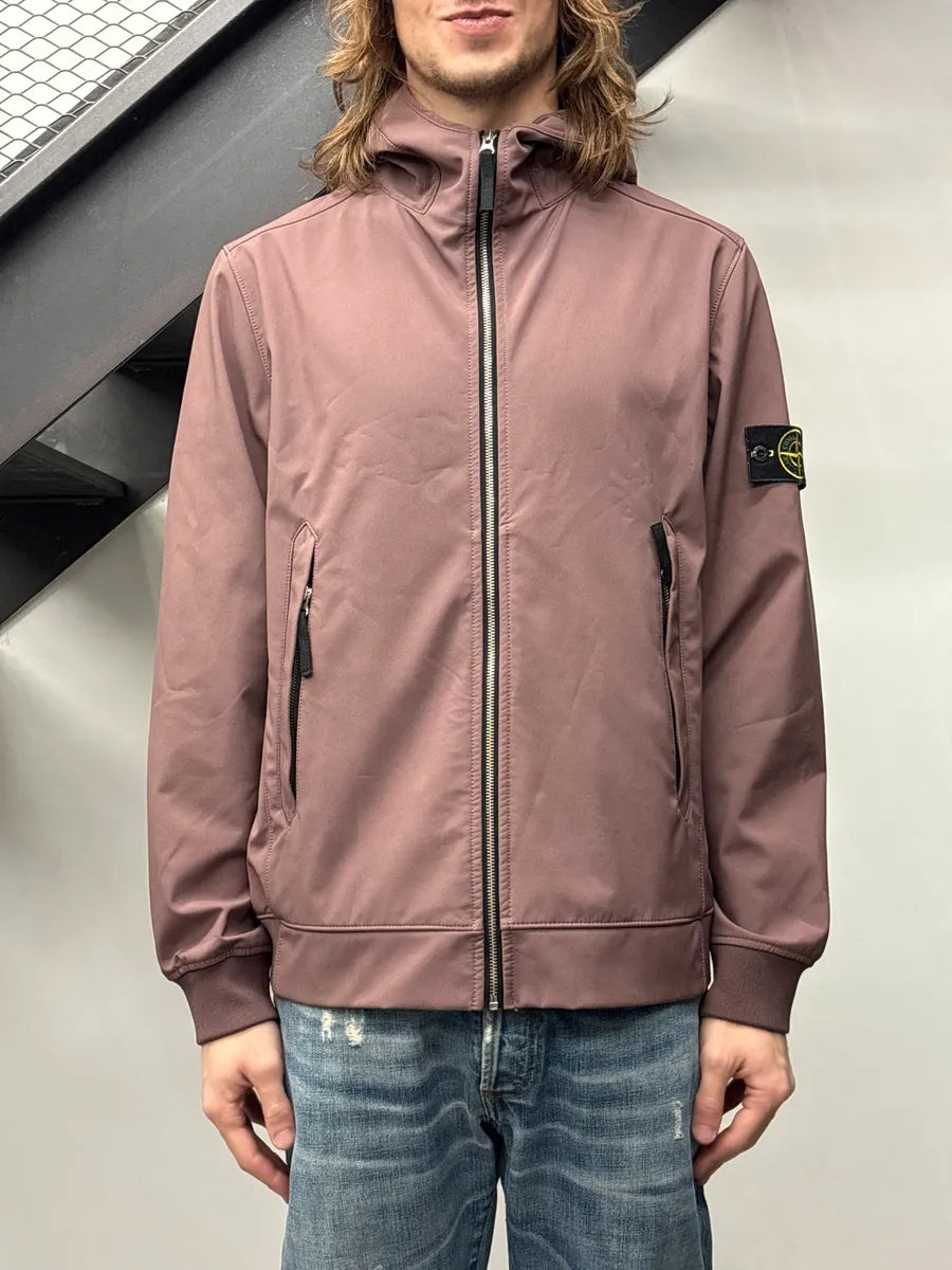 Stone Island Mauve Softshell Hooded Light Jacket mVEOFPTH 1