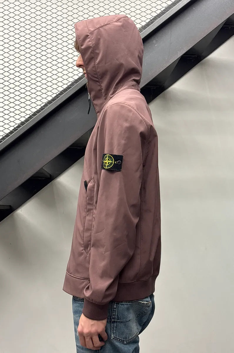 Stone Island Mauve Softshell Hooded Light Jacket mVEOFPTH 3