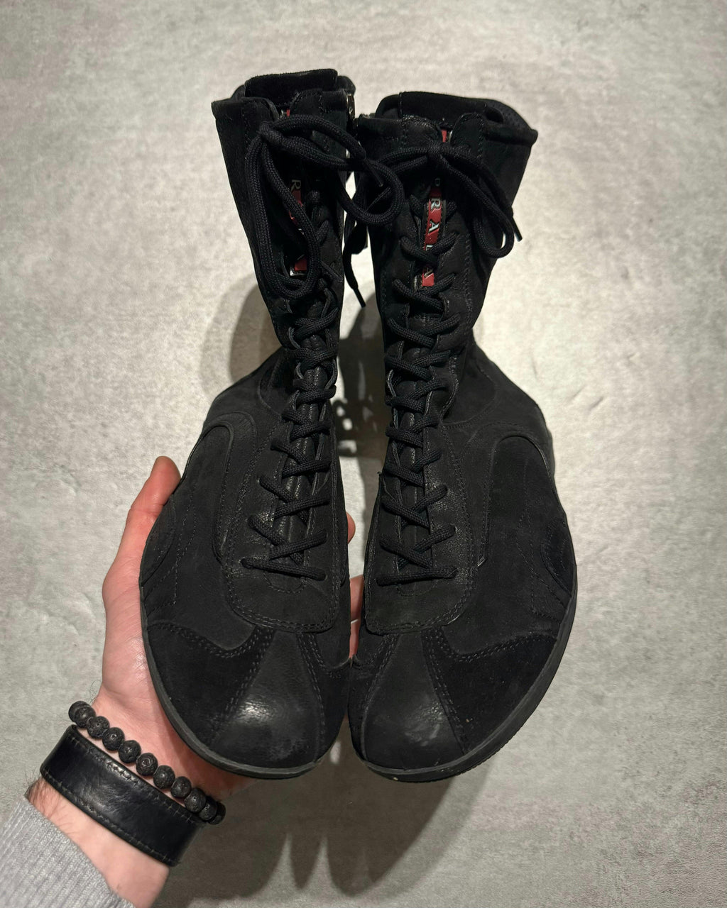 2000s Prada Black Biker Avant-Garde Ankle Boots (39eu/us6.5)