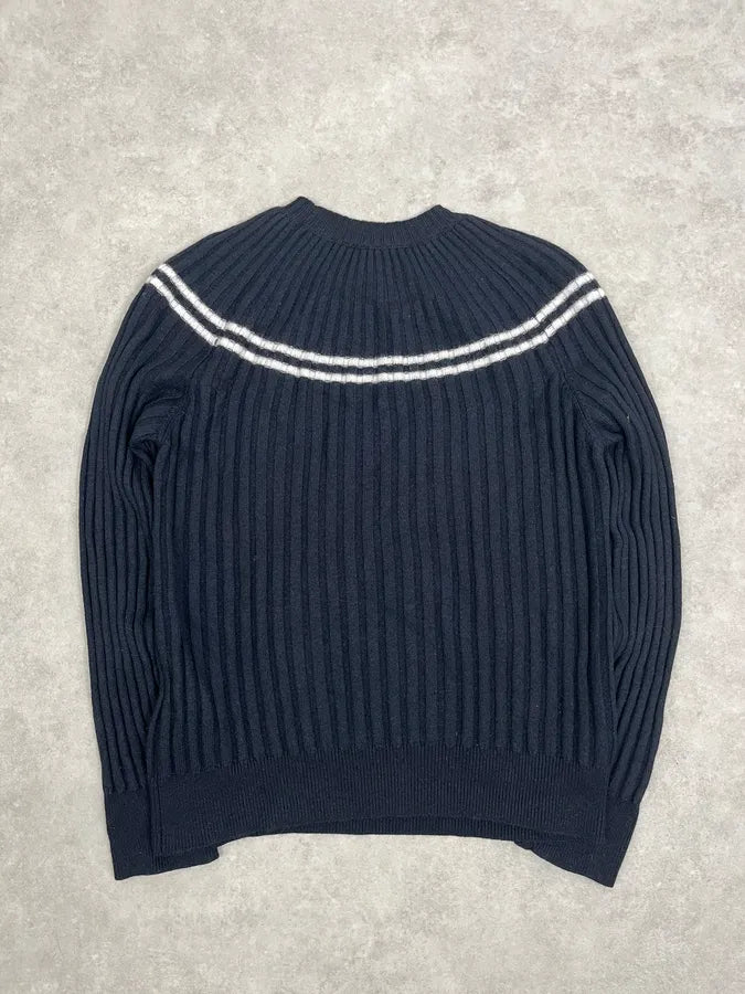 AW2023 Emporio Armani Circle Navy Wool Sweater vbEbQGX 5