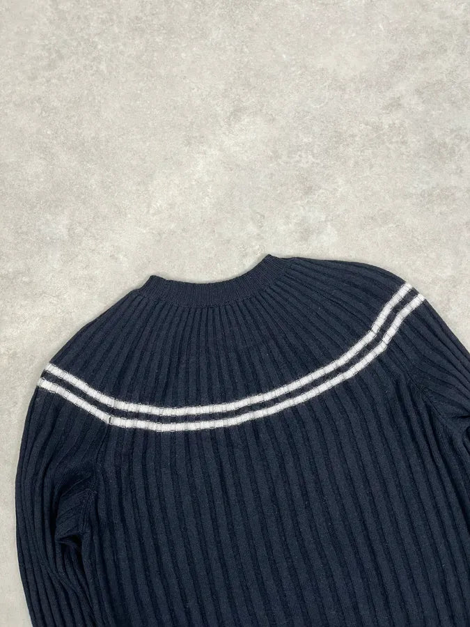 AW2023 Emporio Armani Circle Navy Wool Sweater vbEbQGX 6