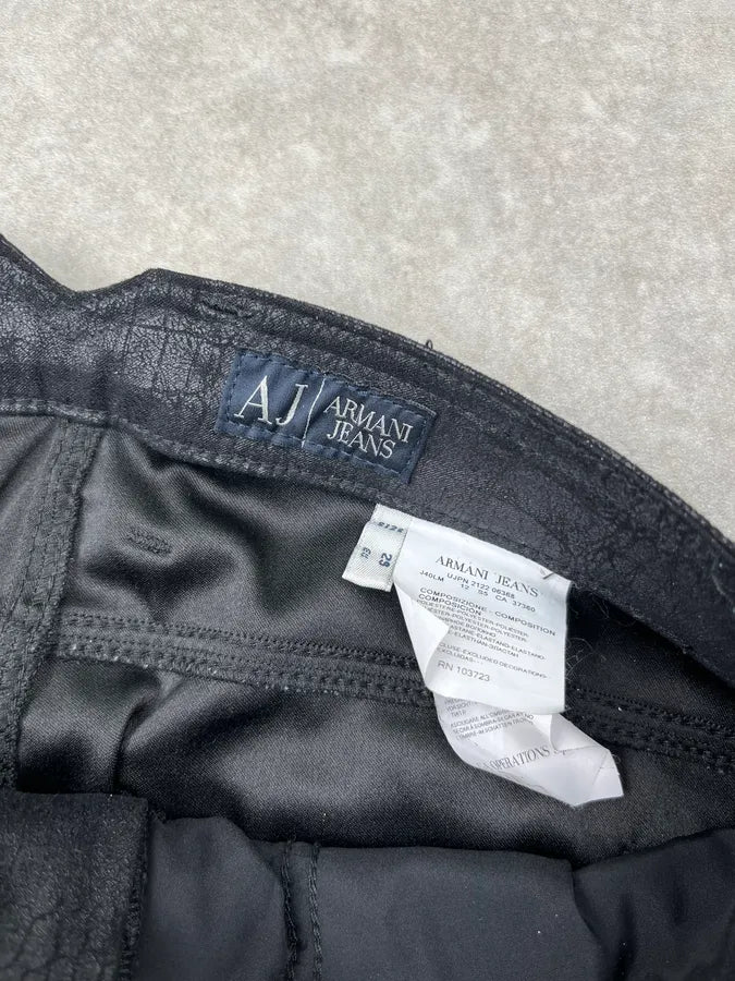 Armani Black Crocodile Print Skinny Pants WUitmbS 9