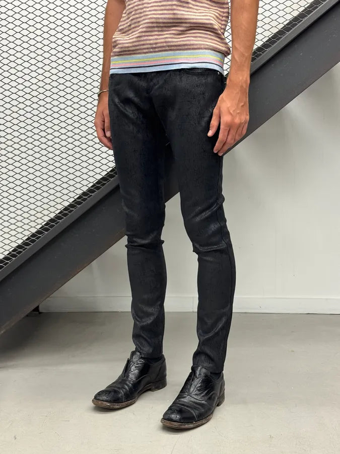 Armani Black Crocodile Print Skinny Pants WUitmbS 1
