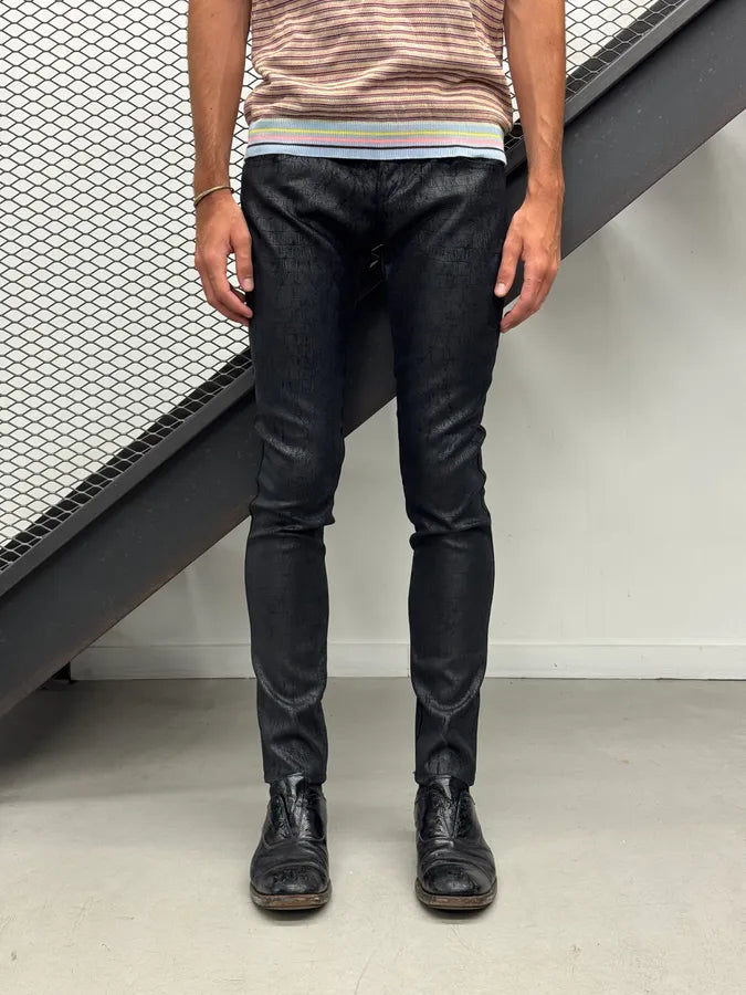 Armani Black Crocodile Print Skinny Pants WUitmbS 0