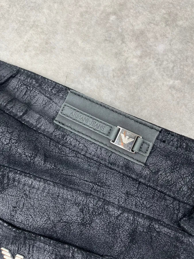Armani Black Crocodile Print Skinny Pants WUitmbS 8