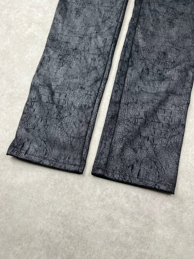 Armani Black Crocodile Print Skinny Pants WUitmbS 7