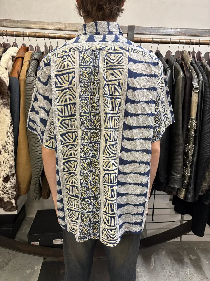 Pierre Cardin Abstract Fantasy White & Blue shirt  wOfzjHD 2