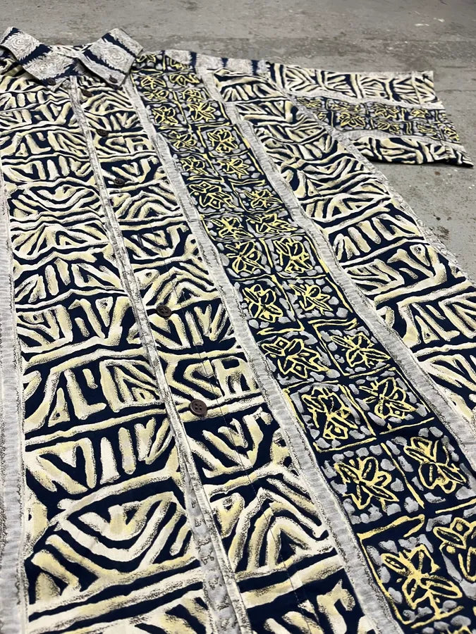 Pierre Cardin Abstract Fantasy White & Blue shirt  wOfzjHD 7