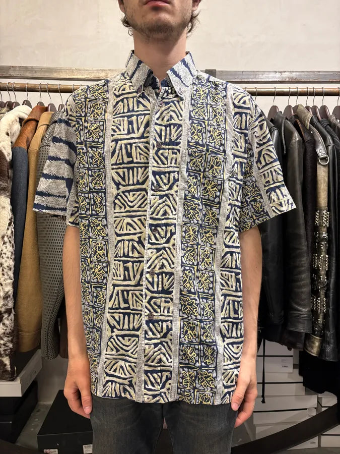 Pierre Cardin Abstract Fantasy White & Blue shirt  wOfzjHD 1