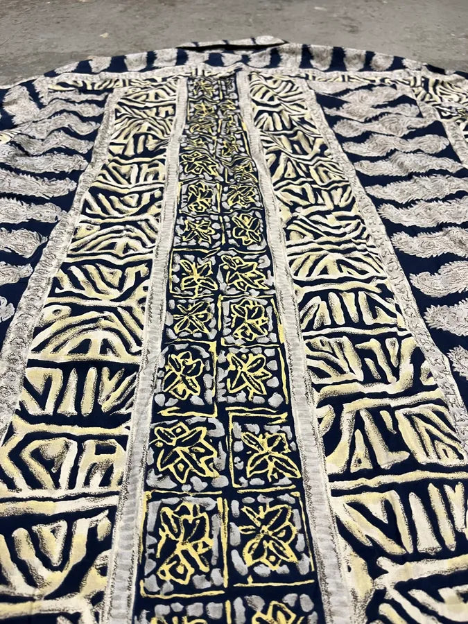 Pierre Cardin Abstract Fantasy White & Blue shirt  wOfzjHD 5