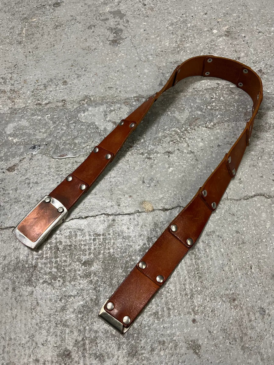 Maison Margiela Artisanal Brown Leather Belt (OS) vOngMLJ 1