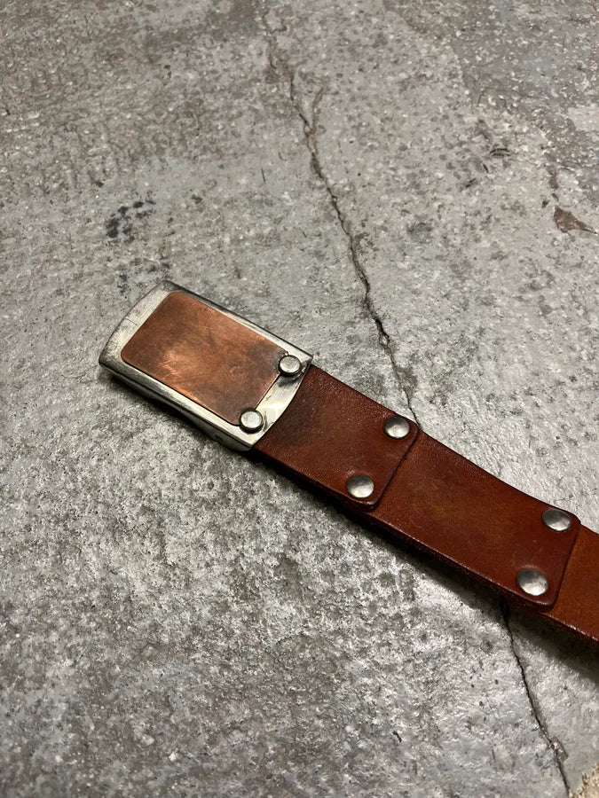 Maison Margiela Artisanal Brown Leather Belt (OS) vOngMLJ 3