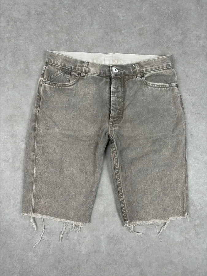 SS2012 Maison Margiela Beige Denim Signature Distressed Shorts MASnbXp 1