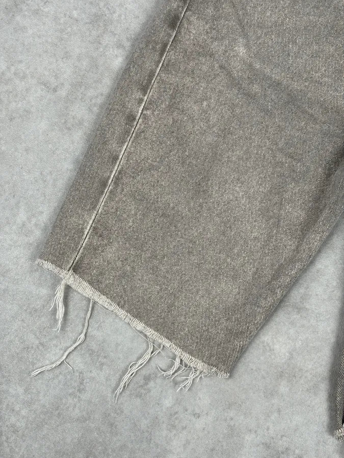 SS2012 Maison Margiela Beige Denim Signature Distressed Shorts MASnbXp 11
