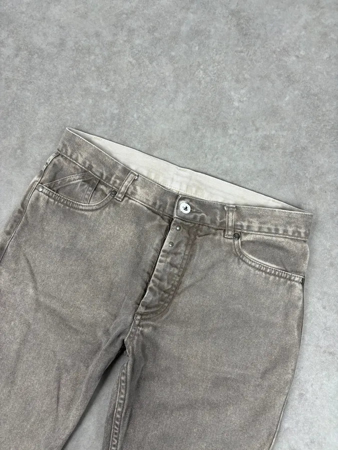 SS2012 Maison Margiela Beige Denim Signature Distressed Shorts MASnbXp 5
