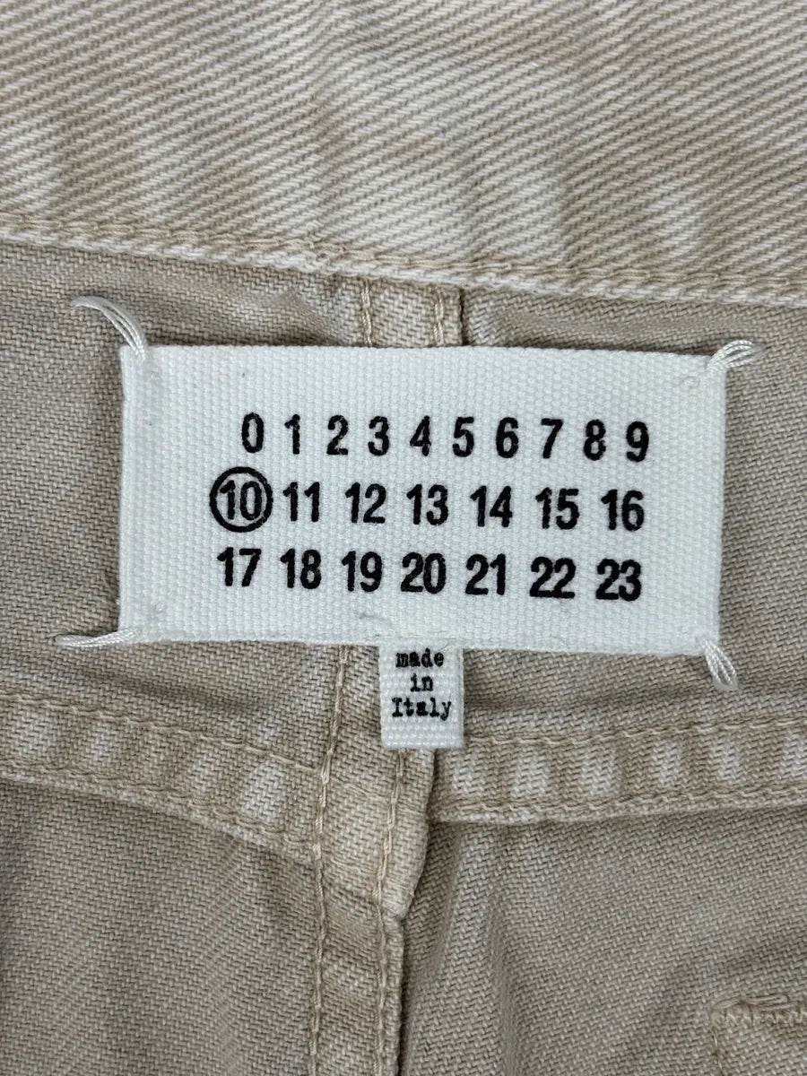 SS2012 Maison Margiela Beige Denim Signature Distressed Shorts MASnbXp 12