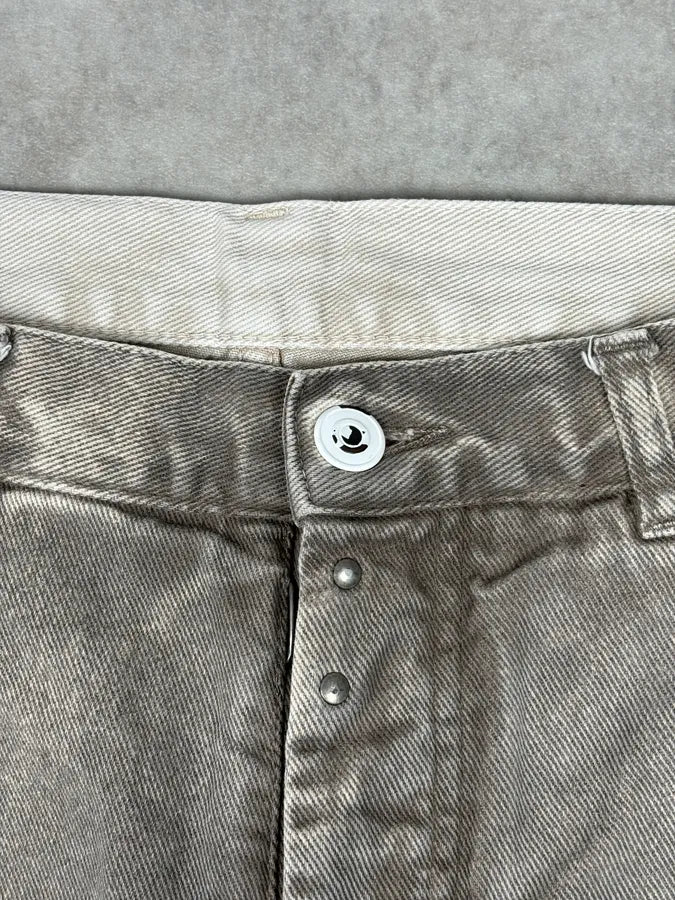 SS2012 Maison Margiela Beige Denim Signature Distressed Shorts MASnbXp 6