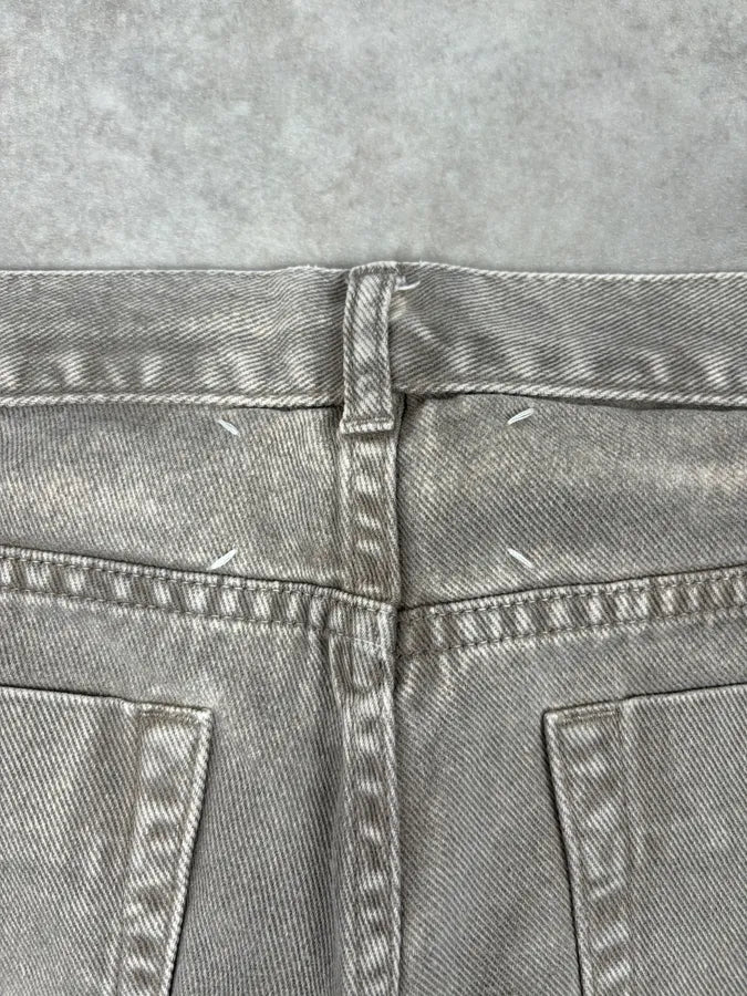 SS2012 Maison Margiela Beige Denim Signature Distressed Shorts MASnbXp 9