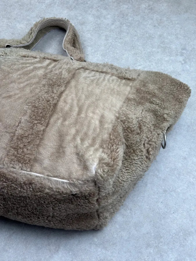Maison Margiela Beige Lambskin Shearling Handle Bag eBukiSn 12