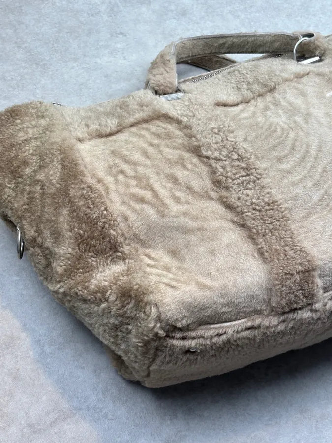 Maison Margiela Beige Lambskin Shearling Handle Bag eBukiSn 4