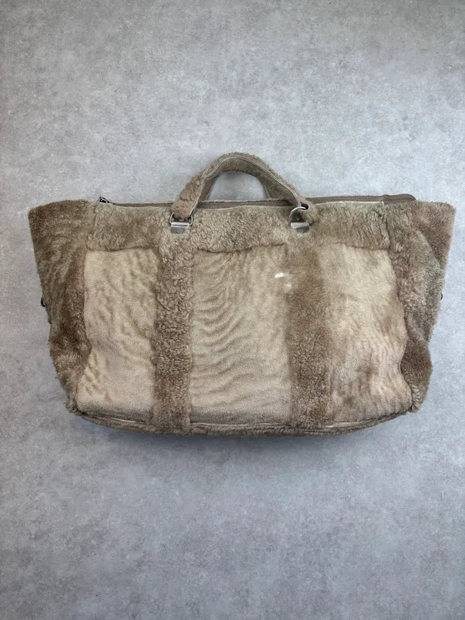 Maison Margiela Beige Lambskin Shearling Handle Bag eBukiSn 3