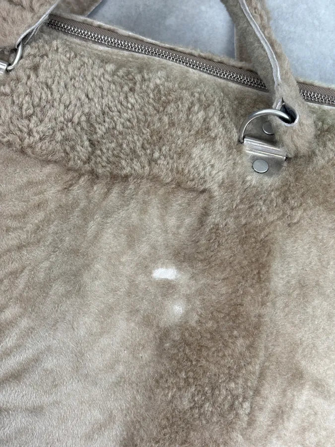 Maison Margiela Beige Lambskin Shearling Handle Bag eBukiSn 6