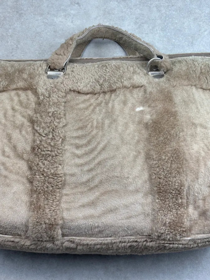 Maison Margiela Beige Lambskin Shearling Handle Bag eBukiSn 5