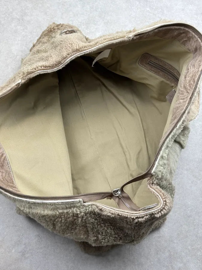 Maison Margiela Beige Lambskin Shearling Handle Bag eBukiSn 16