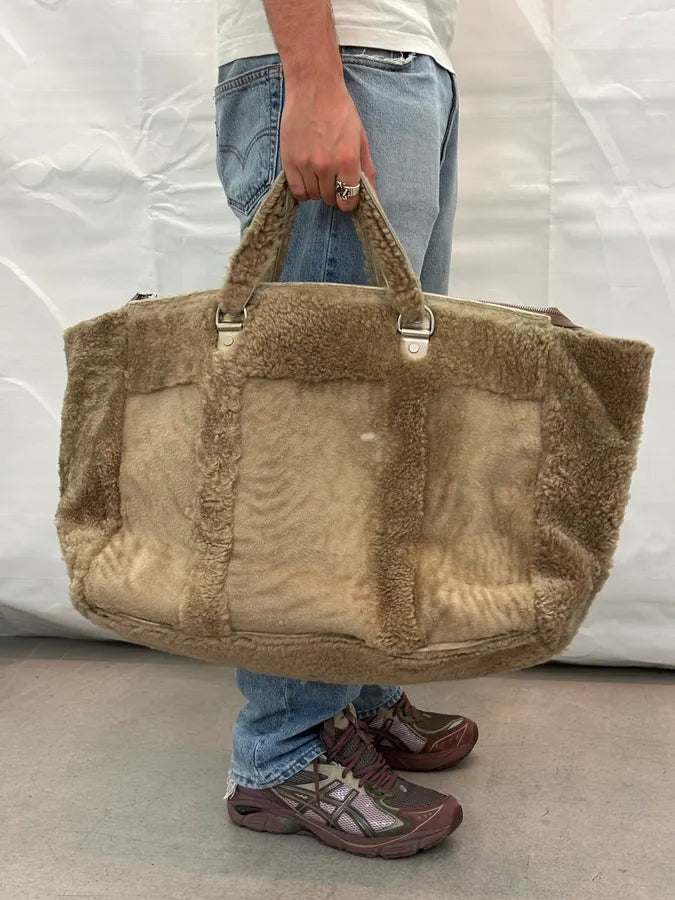Maison Margiela Beige Lambskin Shearling Handle Bag eBukiSn 1