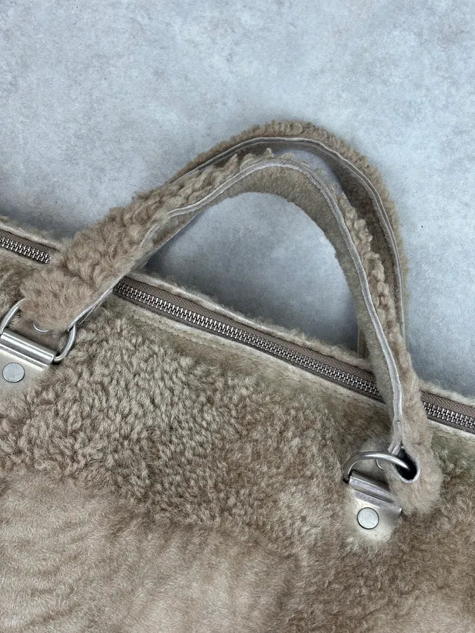 Maison Margiela Beige Lambskin Shearling Handle Bag eBukiSn 8