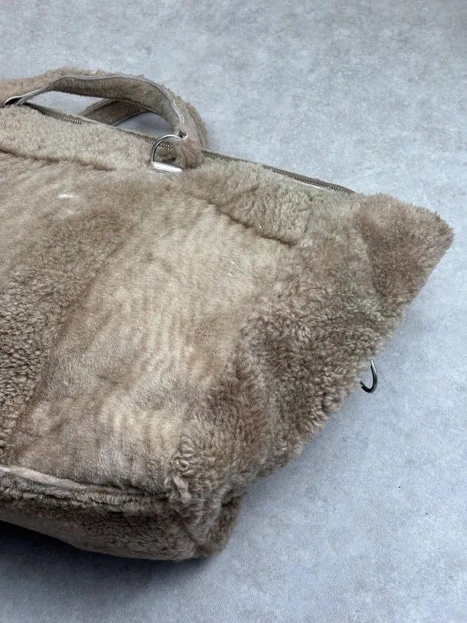 Maison Margiela Beige Lambskin Shearling Handle Bag eBukiSn 2