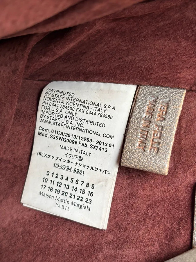 SS2013 Maison Margiela Beige Grey Eroded Leather Backpack LYDLCvS 10