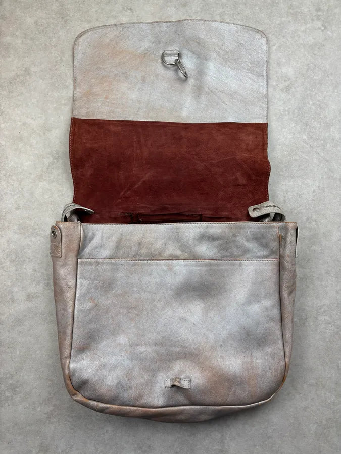SS2013 Maison Margiela Beige Grey Eroded Leather Backpack LYDLCvS 3