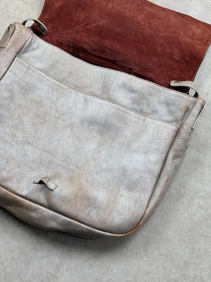 SS2013 Maison Margiela Beige Grey Eroded Leather Backpack LYDLCvS 4