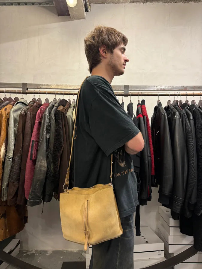 Maison Margiela Beige Suede Leather Handle Bag RAEqbWk 1