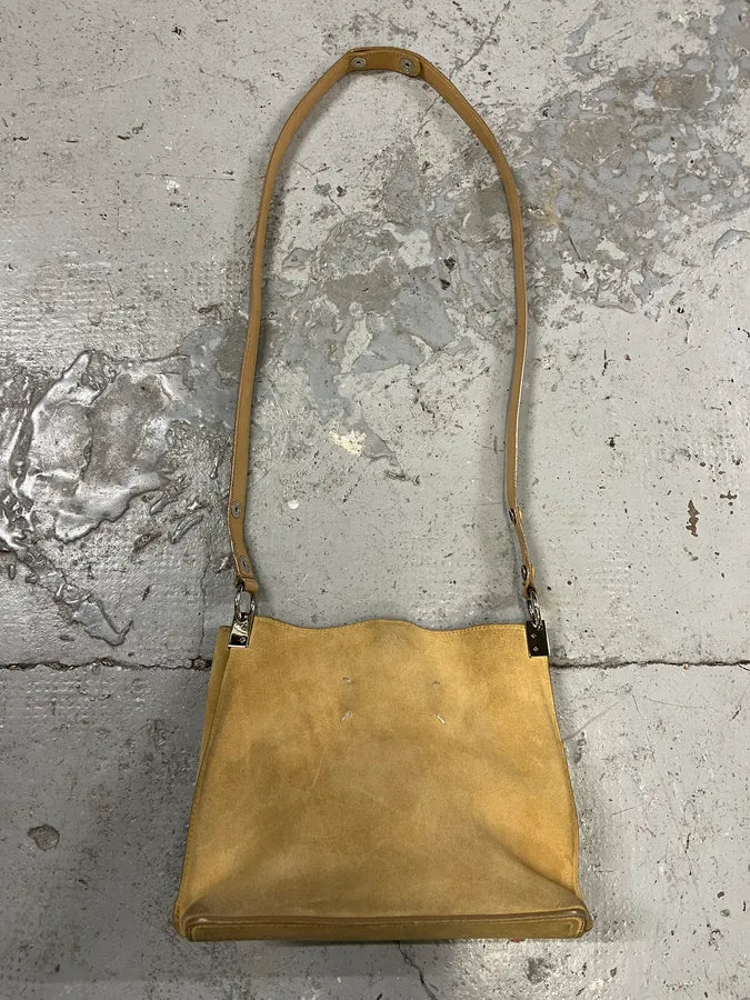 SS2015 Maison Margiela Beige Suede Leather Handle Bag RAEqbWk 5