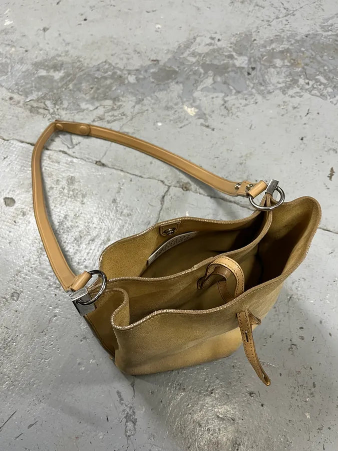 SS2015 Maison Margiela Beige Suede Leather Handle Bag RAEqbWk 8