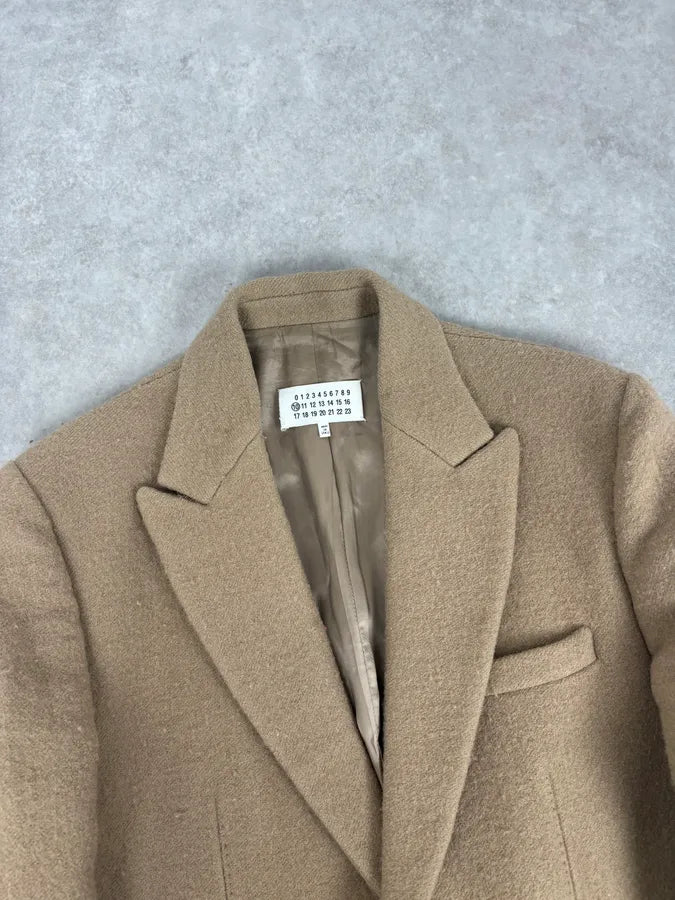 AW2015 Maison Margiela Beige Wool Minimalist Coat JwctJVg 3