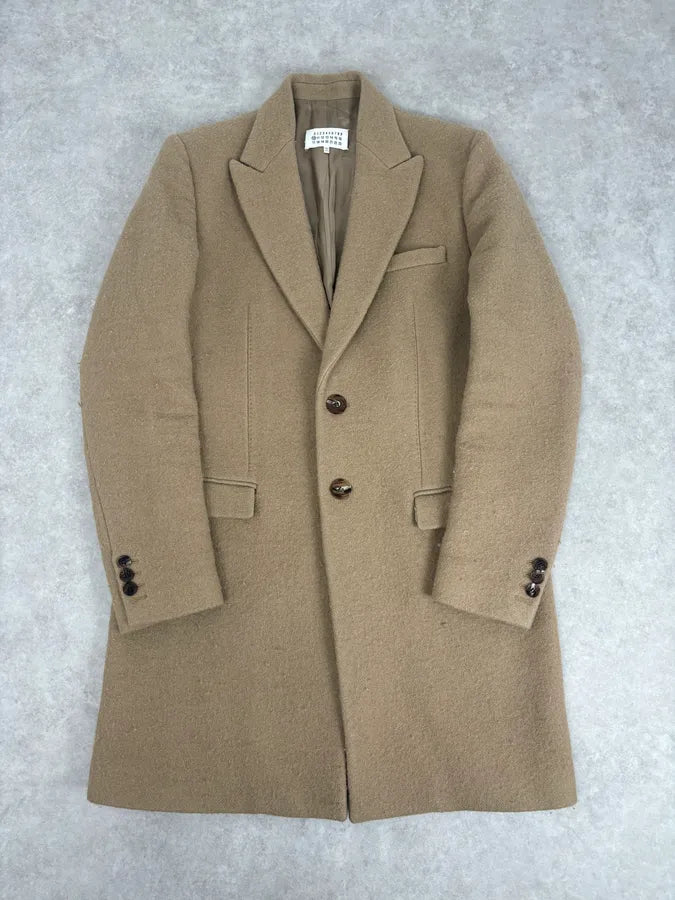 AW2015 Maison Margiela Beige Wool Minimalist Coat JwctJVg 0