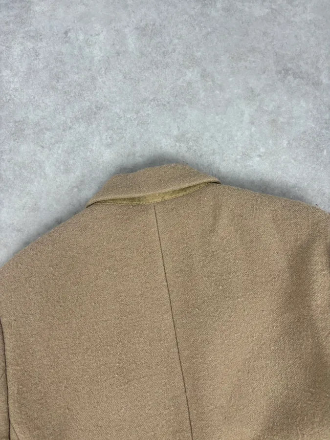AW2015 Maison Margiela Beige Wool Minimalist Coat JwctJVg 5