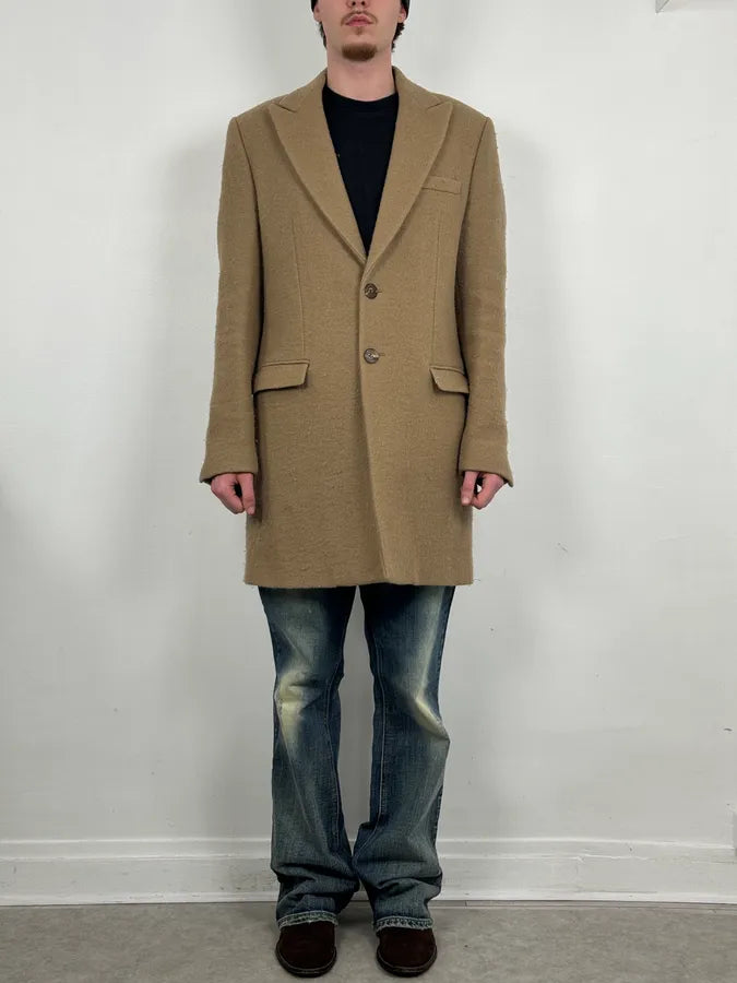 AW2015 Maison Margiela Beige Wool Minimalist Coat JwctJVg 1