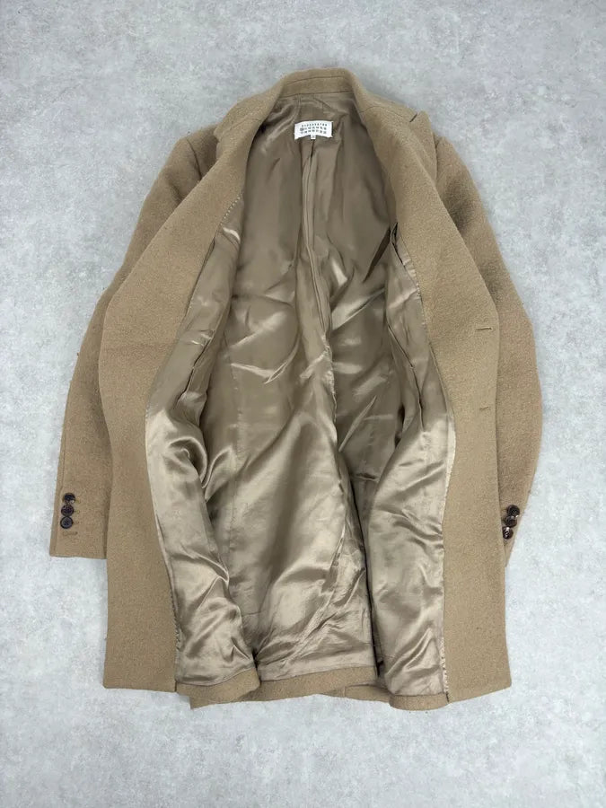 AW2015 Maison Margiela Beige Wool Minimalist Coat JwctJVg 6