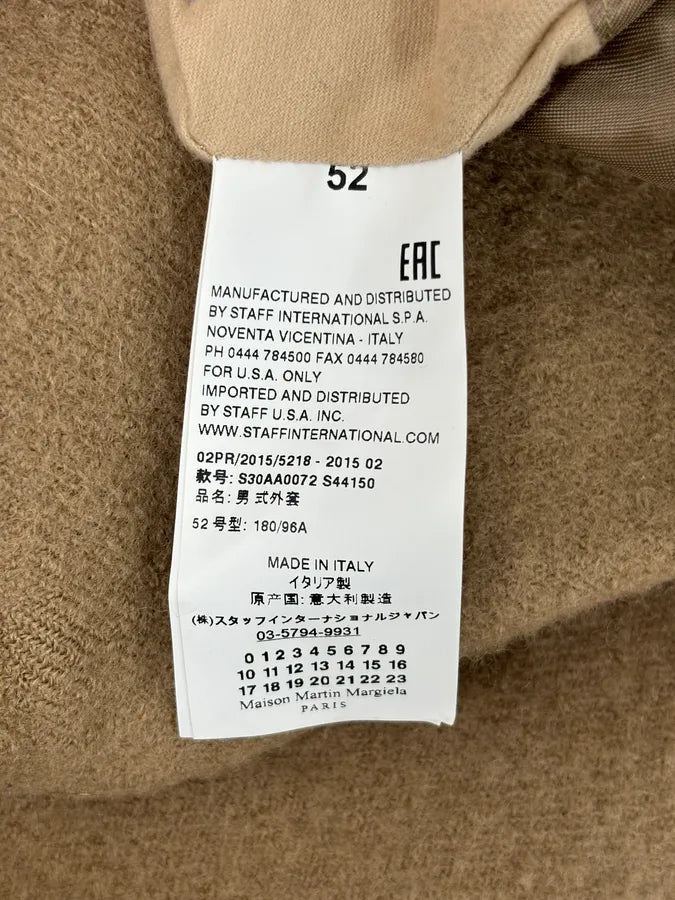AW2015 Maison Margiela Beige Wool Minimalist Coat JwctJVg 11