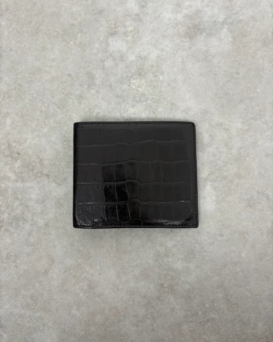 Maison Margiela Black Crocodile Effect Leather Wallet CFxdzNz 1