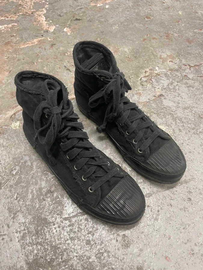 Maison Margiela Black Distressed High Shoes RvqUZRI 3