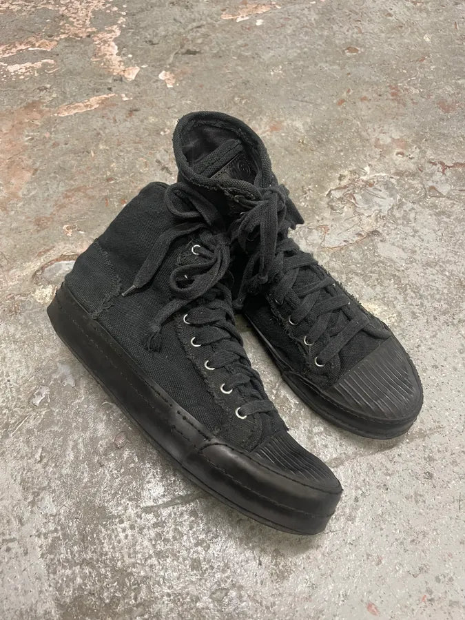 Maison Margiela Black Distressed High Shoes RvqUZRI 4