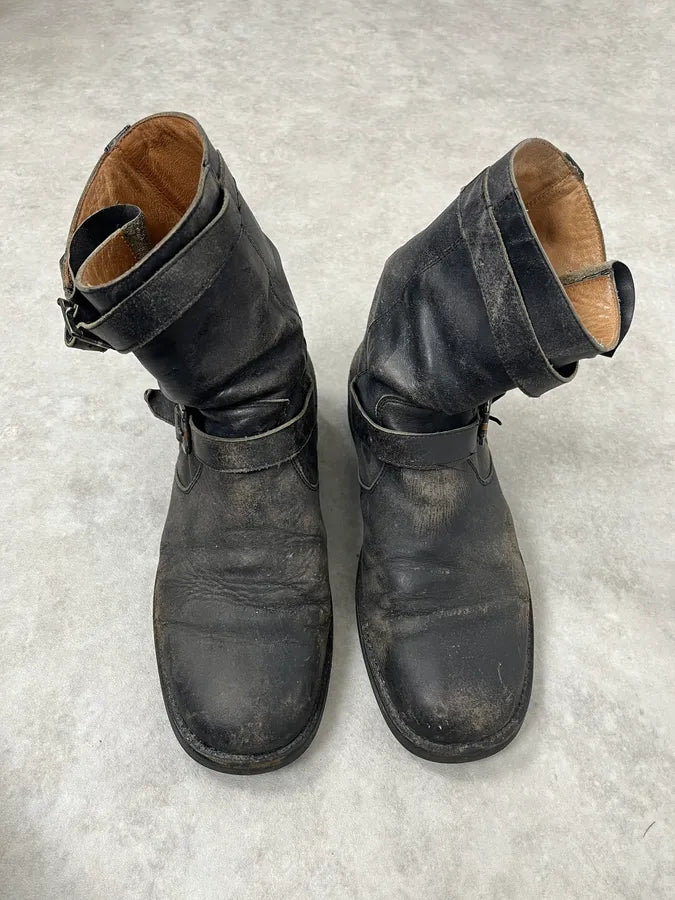 Maison Margiela Grey Eroded Leather Ankle Boots NzpcVRW 1