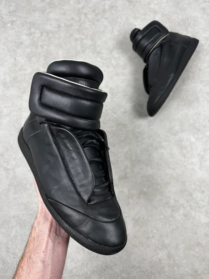 Maison Margiela Black Future Leather High-Top Sneakers TZEXbWL 0